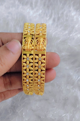 RRCOLLECTIONS Alloy Gold-plated Kada(Pack of 2)