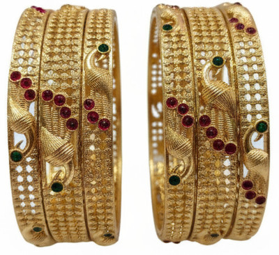 Arira Designs Metal Bangle Set(Pack of 6)
