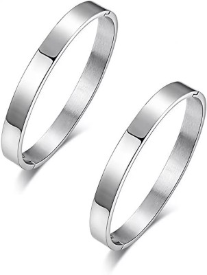 IGA COLLECTION Stainless Steel Titanium Kada(Pack of 2)