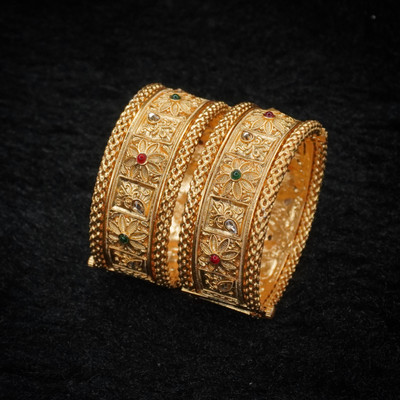 Vamika Jewels Alloy Gold-plated Bangle(Pack of 2)