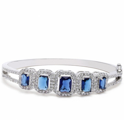 Manikya Brass Cubic Zirconia Rhodium Cuff