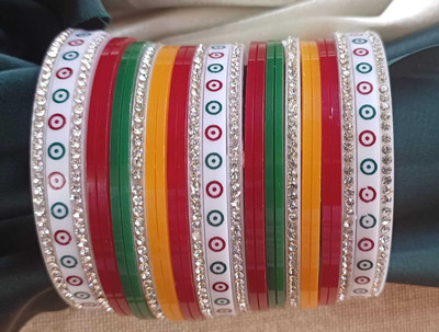 devanya crafts Plastic Zircon Bangle Set(Pack of 10)