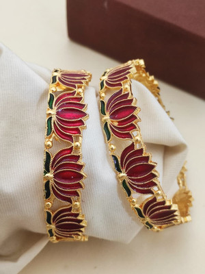 SHAMYA Alloy Gold-plated Bangle Set(Pack of 2)