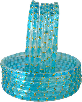 RIJB Glass Beads Bangle Set(Pack of 12)
