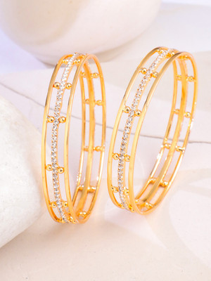 NVR Alloy Gold-plated Bangle Set(Pack of 2)