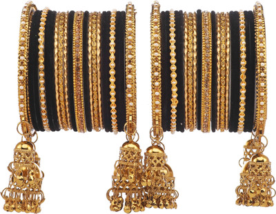 Amika Metal Zircon Gold-plated Bangle Set(Pack of 42)