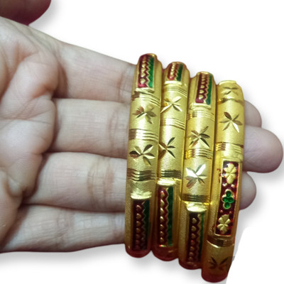 gaurima traders Alloy Agate Gold-plated Bangle Set(Pack of 4)
