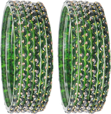 STYOLLO Glass Beads, Crystal, Zircon Bangle Set(Pack of 12)