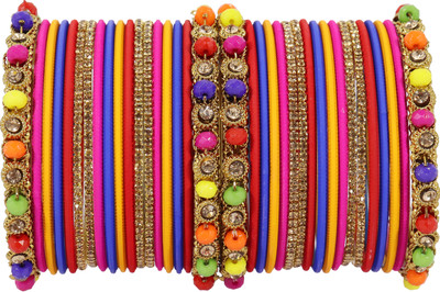 ZULKA Metal Zircon Bangle Set(Pack of 36)