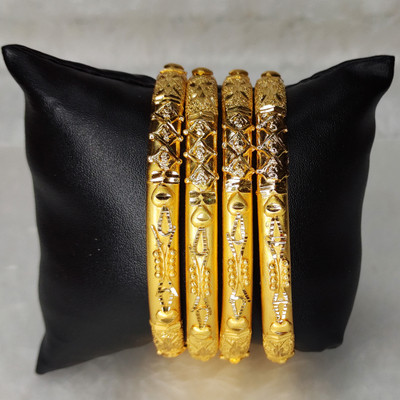 RoyalGold Brass Gold-plated Bangle(Pack of 4)