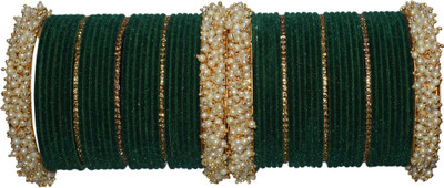 OJHA Metal, Fabric Gold-plated Bangle Set(Pack of 10)
