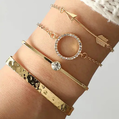Vembley Alloy Gold-plated Bracelet Set(Pack of 4)