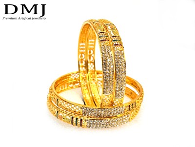 DMJ Brass Gold-plated Bangle Set(Pack of 4)