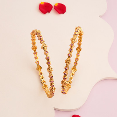 Kushal's Fashion Jewellery Copper Gold-plated Bangle