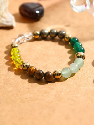 Astrotalk Green Aventurine, Golden Pyrite, Citrine, Clear Quartz, Green Jade Bracelet