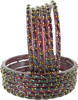 RIJB Glass Beads Bangle Set(Pack of 12)