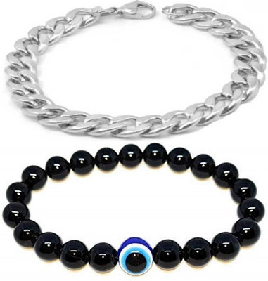 HouseOfCommon Crystal, Stainless Steel Bracelet(Pack of 2)