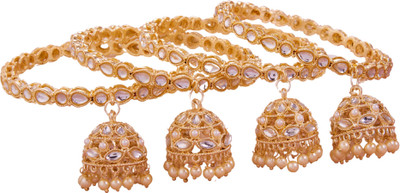 GC PREMIUM JEWELLERY Brass Gold-plated Bangle Set(Pack of 4)