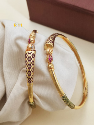 SRbb Brass Gold-plated Bangle Set(Pack of 2)