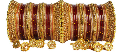 Nexteesh Plastic Zircon Gold-plated Bangle Set(Pack of 28)