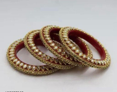 ranisa Plastic Zircon Gold-plated Bangle(Pack of 4)