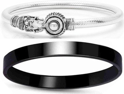IKONKARR Silver, Sterling Silver, Stainless Steel Bracelet(Pack of 2)