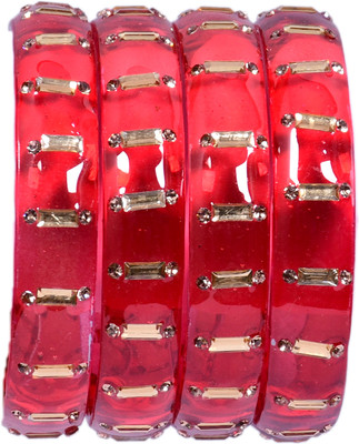 sanvi Glass Cubic Zirconia Kada(Pack of 4)