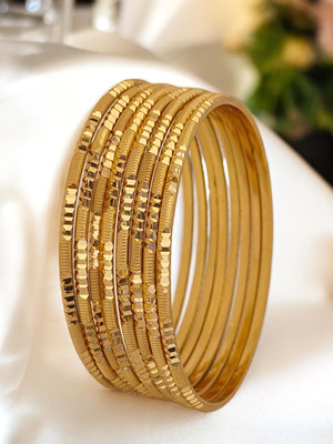 Jewels Kafe Brass Gold-plated Bangle Set(Pack of 8)