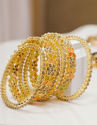 handmadecraft Alloy Zircon Gold-plated Bracelet Set(Pack of 4)