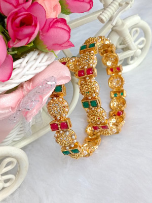 DENICRAAS Alloy Gold-plated Bangle Set(Pack of 2)