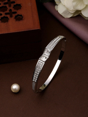 ASMITTA Jewellery Stainless Steel Rhodium Kada