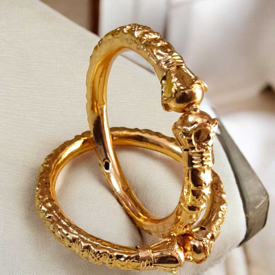 Sajmahal cosmetics Copper Gold-plated Bangle Set(Pack of 2)