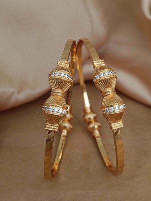 Sangria Brass Diamond Gold-plated Bangle