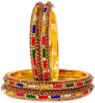 Ruhi Brass, Lac Bangle Set(Pack of 4)