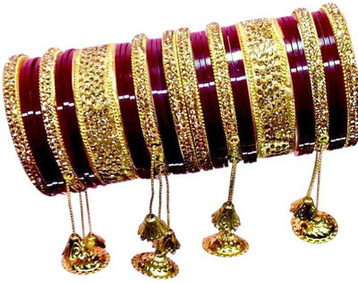 DDJ Plastic Crystal Bangle Set(Pack of 10)