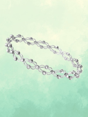 RKB SALES Alloy Cubic Zirconia Silver Cuff