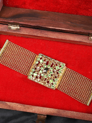 Anika's Creation Brass Cubic Zirconia Gold-plated Bracelet