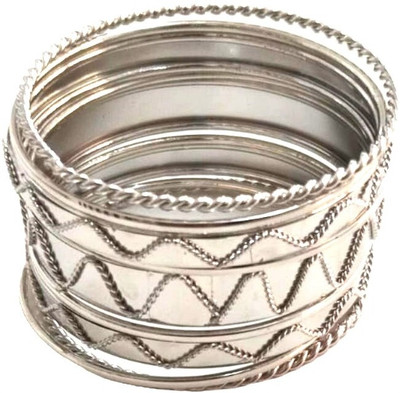 Fida Alloy Silver Bangle Set