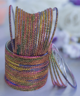 ELITEBAZAAR Metal Silver Bangle Set(Pack of 48)