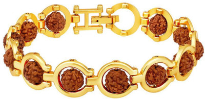 PIJERA Rudraksha Beads Gold-plated Bracelet