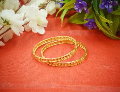 SATTIK Brass Gold-plated Bangle Set(Pack of 2)