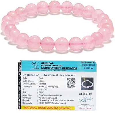 VIBESLE Stone, Rose Quartz Crystal Bracelet