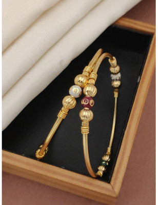 TSF Jewellery Copper Gold-plated Bangle Set(Pack of 2)