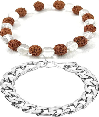 HouseOfCommon Crystal, Rudraksha, Alloy Bracelet(Pack of 2)