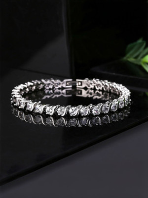 YELLOW CHIMES Crystal Crystal Silver Bracelet