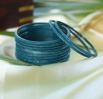 Vj crystal creations Glass Bangle Set(Pack of 12)