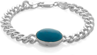 P.R.Prints Stone Turquoise Silver Bracelet