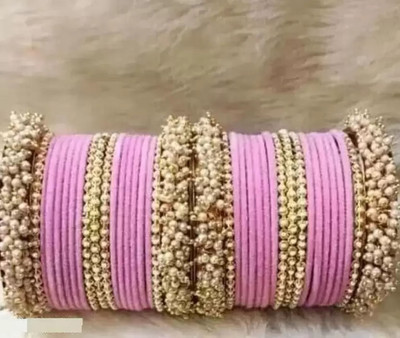 Rajwadi Alloy Pearl Bangle Set(Pack of 38)