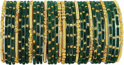 RIJB Glass Beads Bangle Set(Pack of 34)