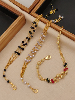INSTALOAD Brass Gold-plated Bracelet(Pack of 3)